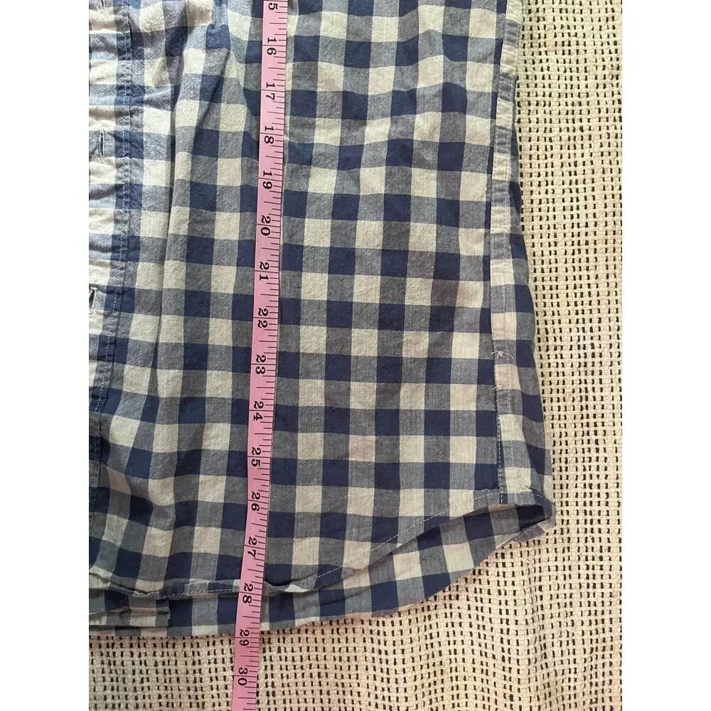 J.Crew blue checkered button up size medium